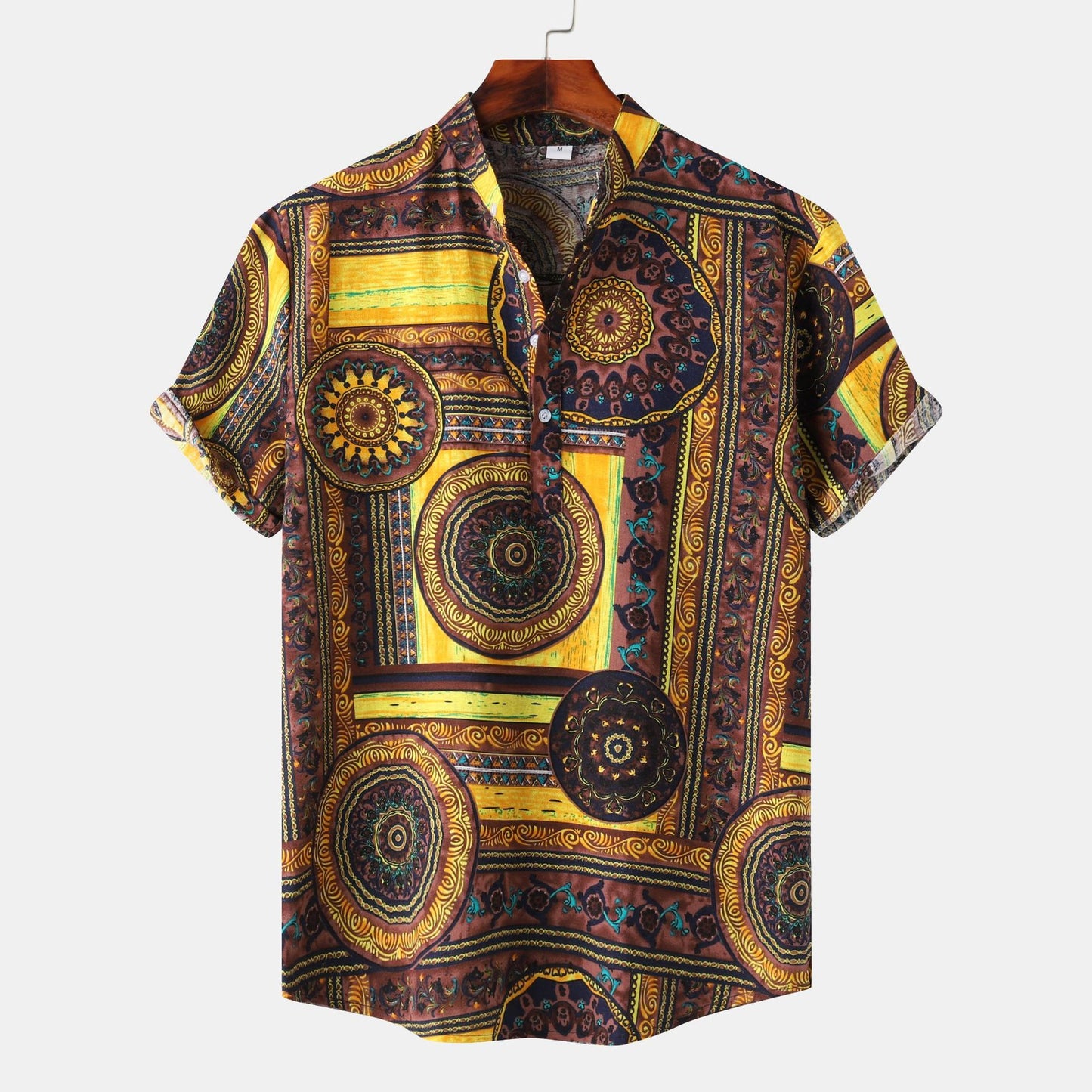 Men's Short-sleeved Shirt 2025 Summer New plus size Casual Hawaiian Printed Shirt Men's Cross-border Foreign Trade Men's Clothing