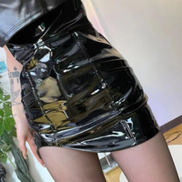 Sexy Bright Leather PU Leather Skirt Sexy Skirt Female New Arrival High Waist Slim Looking Exposure-Proof Skirt Elegant Hip Skirt