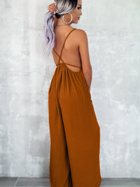 European and American Sexy Cold-Shoulder Sleeveless Jumpsuit Trousers Sling