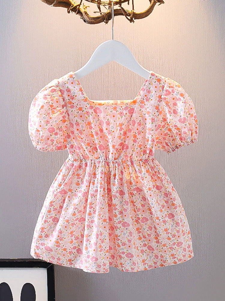 Little Girl Princess Floral-Print Dress