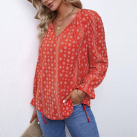 Fashion Long Sleeves Chiffon Shirt Women's Summer Thin Loose V-neck Pullover T-Shirt Stylish Niche Top 2518521