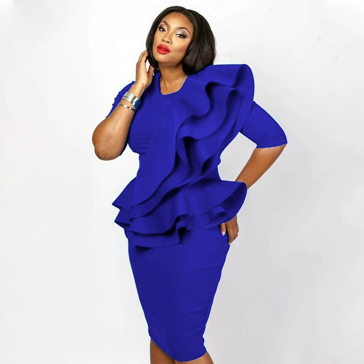 Fashion Plus Size New Arrival Work Clothing One-Step Skirt Dress plus Size Office Ladies Dress