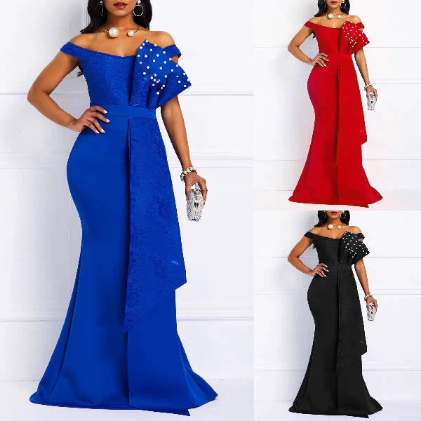 Off Shoulder Long Party Dress Floor Length Dress Party Dress