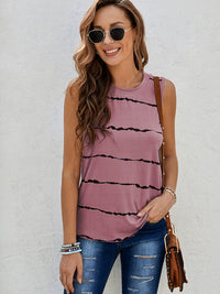 Print Amazon round Neck Pullover Sleeveless I-Shaped Vest