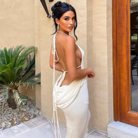 European and American Style Instagram Backless Dress