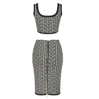 New Fashion Jacquard Slim-Fit Bar Two-Piece Set