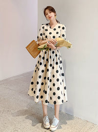 Polka Dots Retro First Date Fancy Elegant Dress