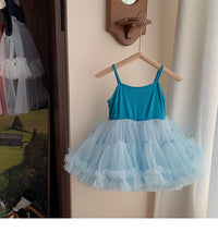 Korean Style Girl Dress Summer Dress Pettiskirt 2024 New Arrival Girl Princess Dress Fashion Baby Performance Dance Skirt
