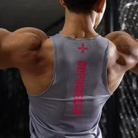 Narrow Shoulder Fashion Print Sleeveless T-shirt I-Shaped Vest