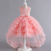 Girls' Trailing Dress Formal Dress Evening Dress Sleeveless Princess Dress Pettiskirt Cake Dress Party Dress Performance Dress