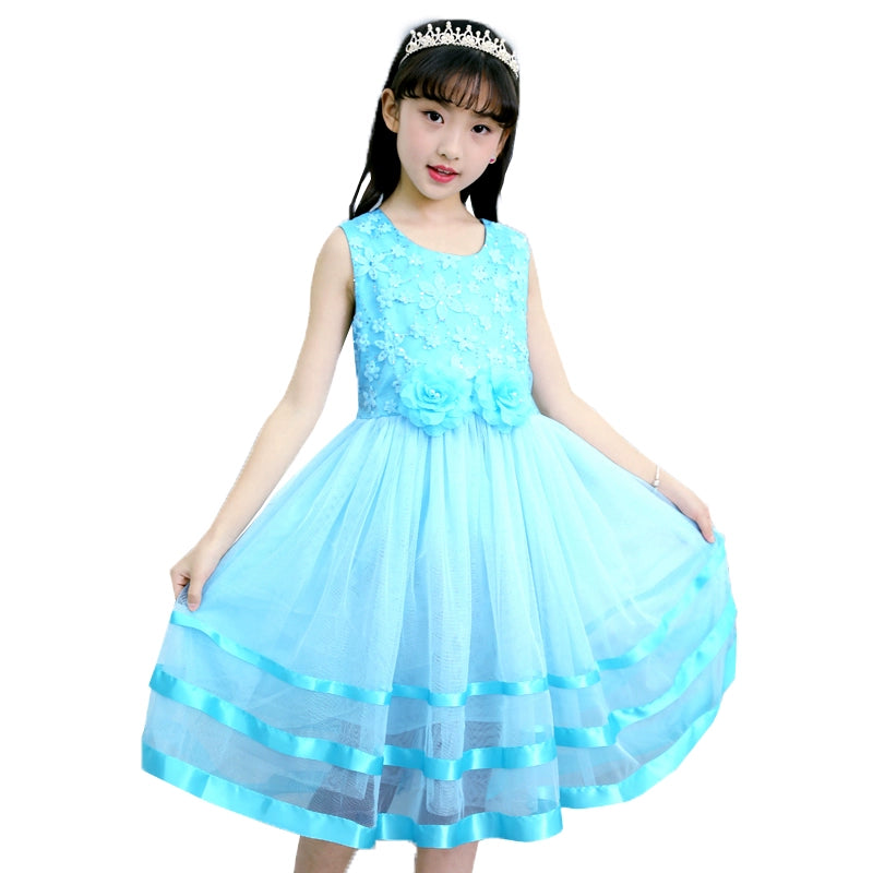 Summer New Children's Performance Western Style Lace Dress