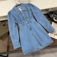 Polo 0.78kg Slimming Long Sleeves Denim Dress