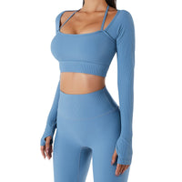 Spring Long-Sleeved Quick-Dry Indoor Tight Yoga Clothes for Women