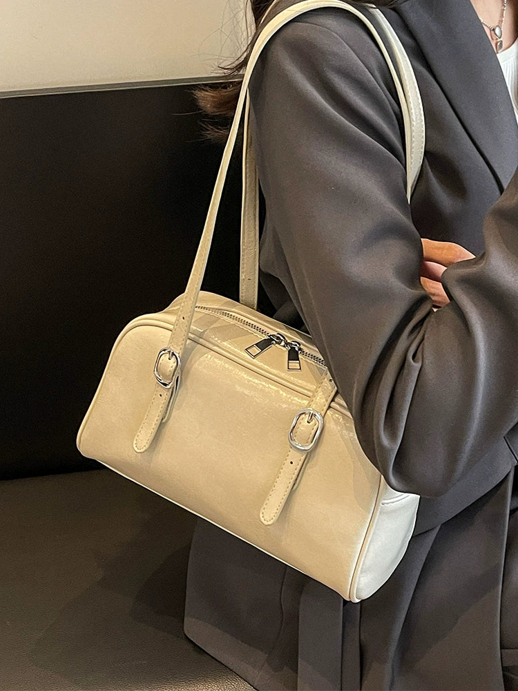 This Year's Popular Bag Women's 2024 New Arrival Trendy Pure Color Fancy Shoulder Bag Spring Stylish Textured Commuter Bag