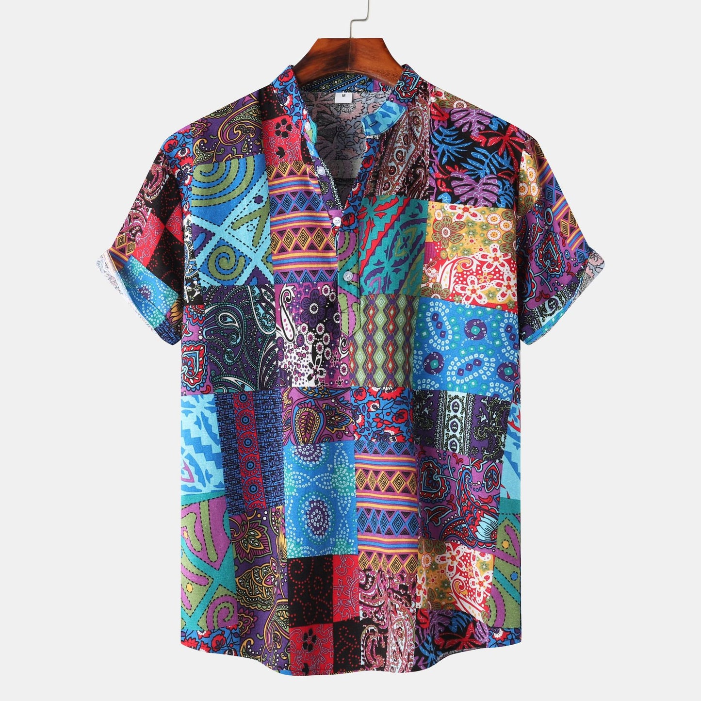 Men's Short-sleeved Shirt 2025 Summer New plus size Casual Hawaiian Printed Shirt Men's Cross-border Foreign Trade Men's Clothing
