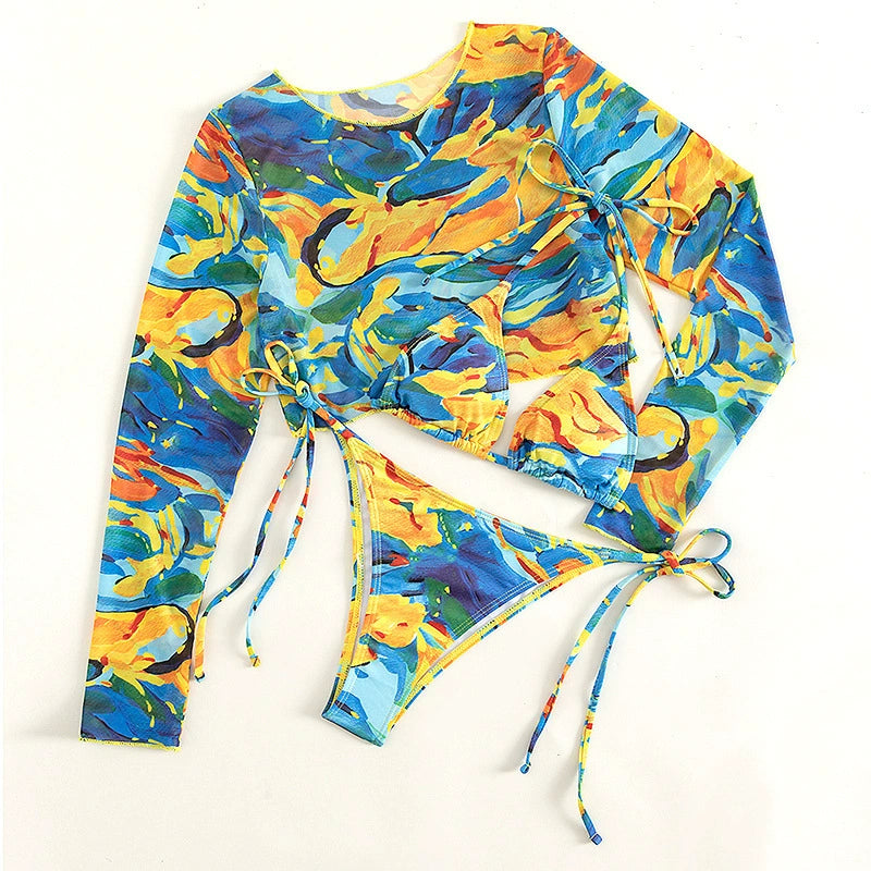 Three-Piece Swimsuit with Chest Pad Triangle Split Swimsuit Shoelace B Mega Mart Center Three-Piece Swimsuit with Chest Pad Triangle Split Swimsuit Shoelace B Mega Mart Center
