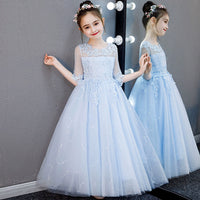 Girls Fashionable Princess Dress Girls Piano Performance Costume Children Small Host Classy Dress Flower Girl Wedding Dress