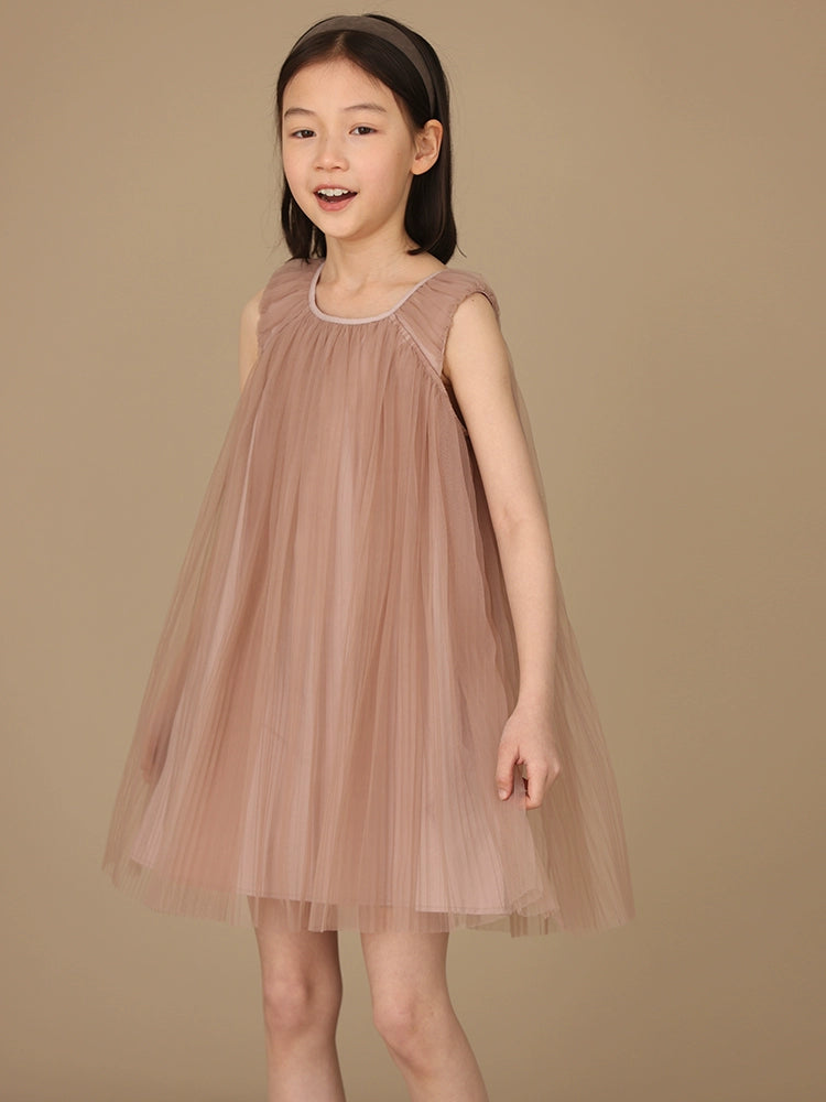 Haitou Children's Clothing Matching Lotus Root Starch Sleeveless Vest Kids Dress Sweet Elegant Girl Princess Dress Tulle Skirt Summer