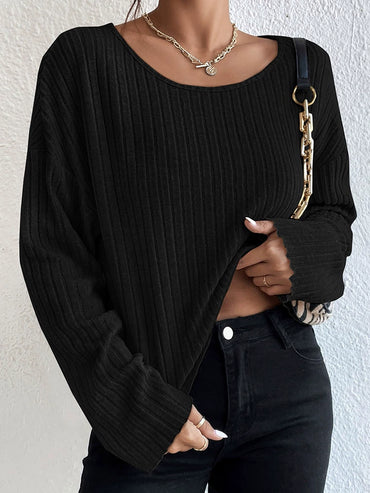 Autumn Fashion Thread Pullover T-shirt Long Sleeve Knitwear