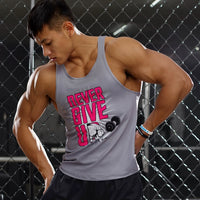 Narrow Shoulder Fashion Print Sleeveless T-shirt I-Shaped Vest