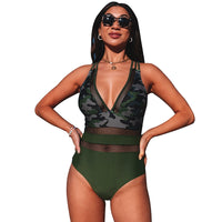 2023 New American Leopard Print One Piece Swimsuit Women's Amazon Hot Spring Vacation Sexy Cross Back Swimsuit Women