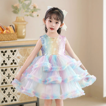 Children's Dress Princess Dress Summer Girl Tutu Dress Western Style Little Girl Piano Puffy Catwalk Performance Costumes