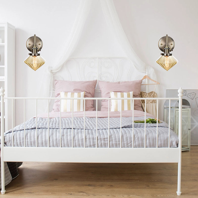 Fashion Minimalist Study Bedside Modern Retro Industrial Style Iron Art Electroplating Machinery Single Section Decorative Bronze Wall Lamp