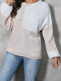 Fall 2024 New Arrival Knitting Drop Shoulder Sweater Women's Fashion Stylish Cut Out Women's Long Sleeves round Neck Pullover Top