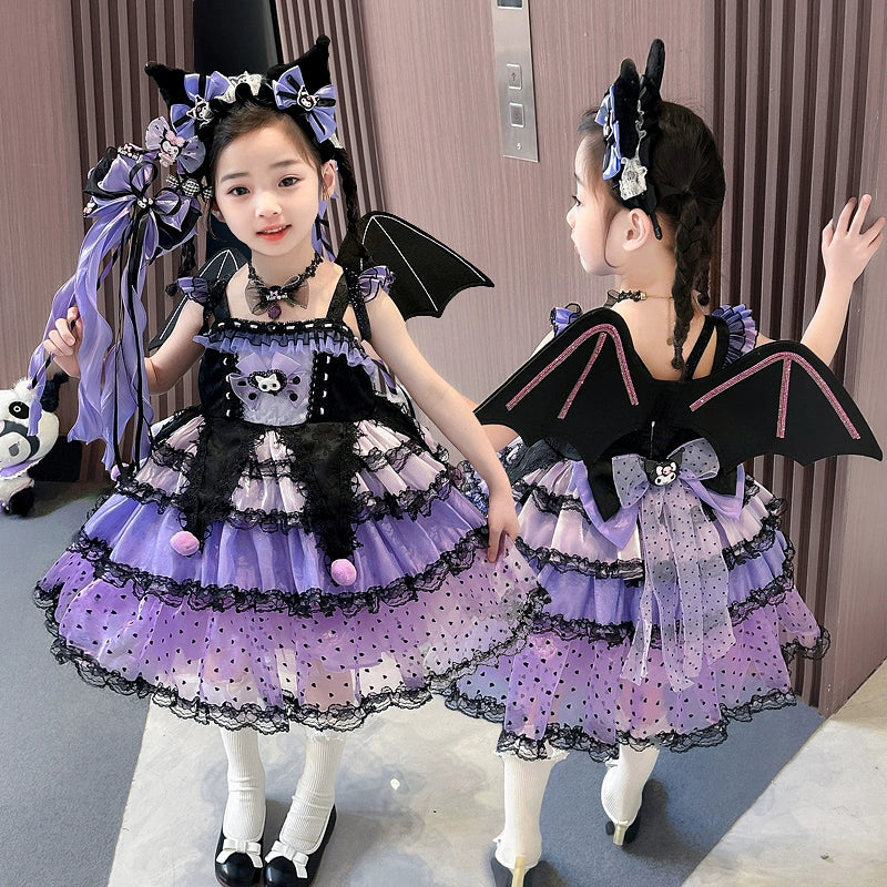 Girl Summer Dress Western Style Children Straps Lolita Princess Dress Girl's Birthday Suit Clow M Skirt