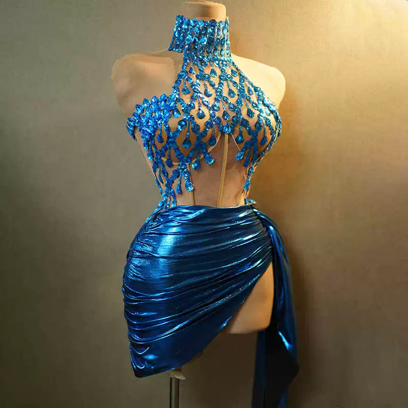 Summer New Performance Dress Nightclub Club Temperament Slim dress Music Festival Model Catwalk Banquet Party Watch