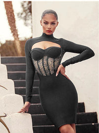 Bandage Long-Sleeved Sexy Lace Evening Wear