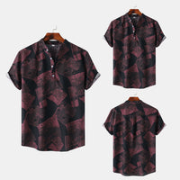 Men's Short-sleeved Shirt 2025 Summer New plus size Casual Hawaiian Printed Shirt Men's Cross-border Foreign Trade Men's Clothing