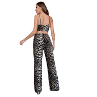 Cross-Border Fashion Homewear Suit Spring and Summer Leopard Print Suspenders Midriff Outfit Sexy Pajamas Women's