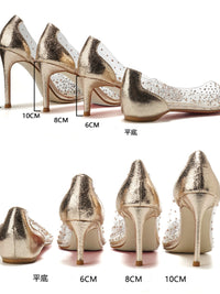 Internet Celebrity Hong Kong Spring Pointed-Toe Crystal Sexy High Heels