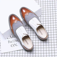 Men Brogue Business Formal Shoes Wedding Party Shoes Men's Hight Increasing Shoes