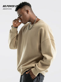 Couple Puff Print Women's Knitted Thick round Neck Sweatshirt