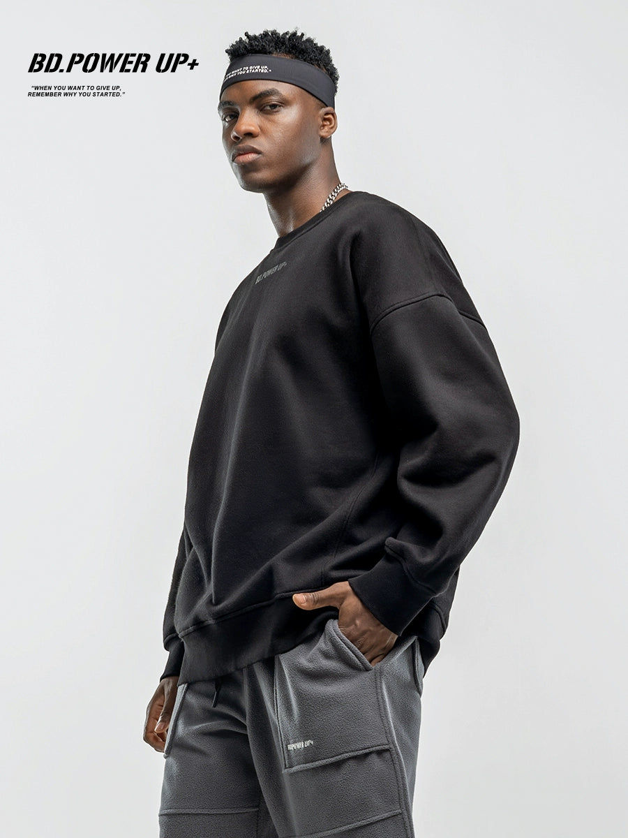 Couple Puff Print Women's Knitted Thick round Neck Sweatshirt