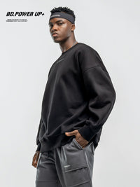 Couple Puff Print Women's Knitted Thick round Neck Sweatshirt