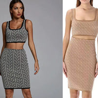 New Fashion Jacquard Slim-Fit Bar Two-Piece Set