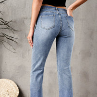 2024 Pure Color Washed Denim Women Fashion Idle Style Loose Cool Casual High Waist Straight-Leg Pants Women