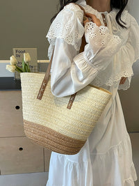 Large Capacity Commuter Bag 2024 New Shoulder Bag Female Vacation Seaside Beach Bag Fancy Woven Straw Bag