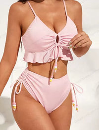 2024 New Arrival Export Amazon European and American Sexy Multicolor High Waist Separates Bikini Women's Swimsuit