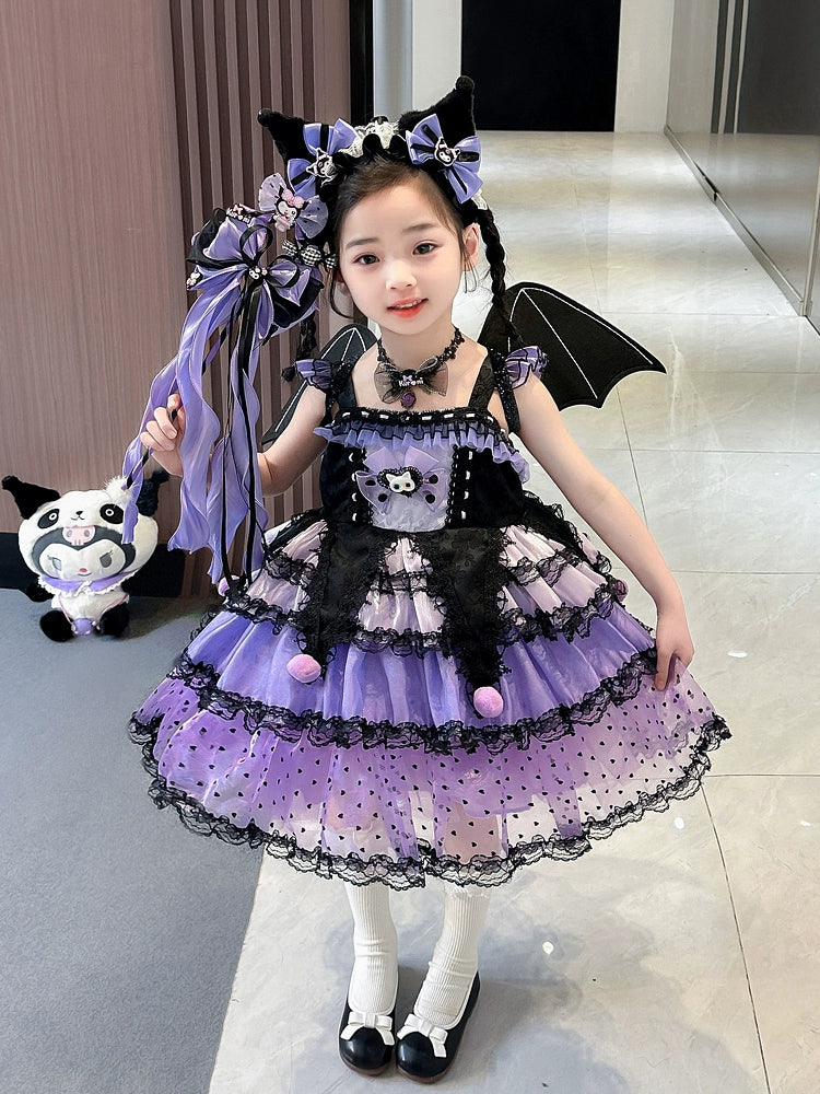 Girl Summer Dress Western Style Children Straps Lolita Princess Dress Girl's Birthday Suit Clow M Skirt