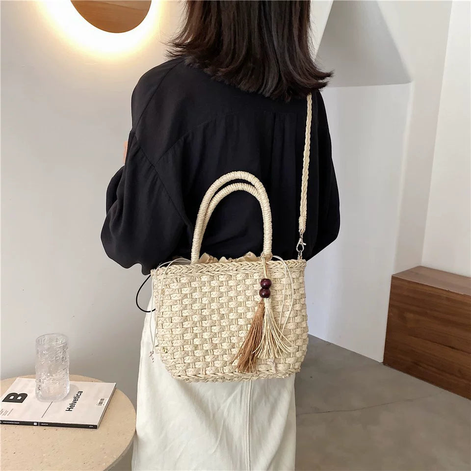 Bag Female K-style Seaside Vacation Tassel Straw Woven Bag