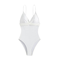 2024 New Arrival Independent Station Cross-Border Solid Color One-Piece Swimsuit Female European and American Sexy Swimsuit In Stock Export Swimsuit