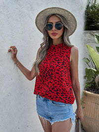 2024 Summer New Arrival Leopard Print Print Vest Women Fashion Fashion round Neck Pullover Sleeveless Pullover Tops Women