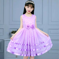 Summer New Children's Performance Western Style Lace Dress