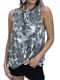 2024 Summer New Arrival Camouflage Sleeveless Vest for Women European and American Ladies Casual Easiest for Match I-Shaped Bottoming Short Tops