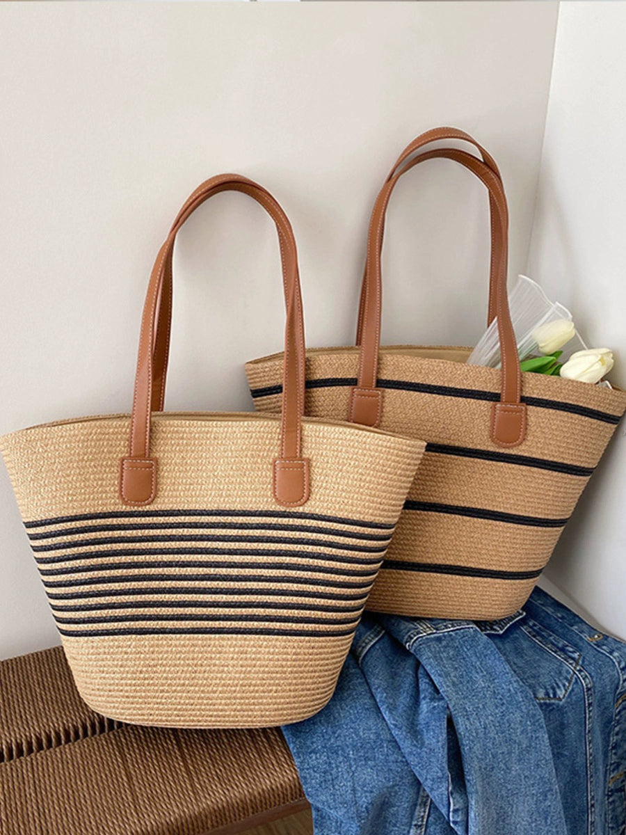 Retro Fancy Large Capacity Vacation Straw Woven Bag