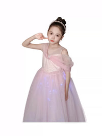 Luminous Princess Dress Girl Summer Aisha Dress Blue Birthday Pink Gauze Dress 61 Flower Girl Dress